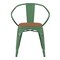 Emma and Oliver Alva Metal Indoor-Outdoor Stacking Chair with Vertical Slat Back, Arms and All-Weather Polystyrene Seat